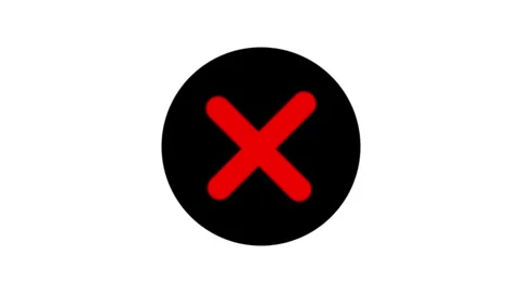 Red cross mark symbol pulsating inside black circle motion graphic. 스톡 동영상 337081706