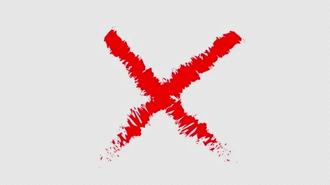 Red cross painted animation with alpha channel Stock Footage 312733752