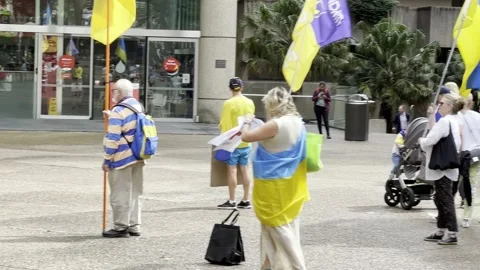 Red Cross protest Stock Footage 237681563