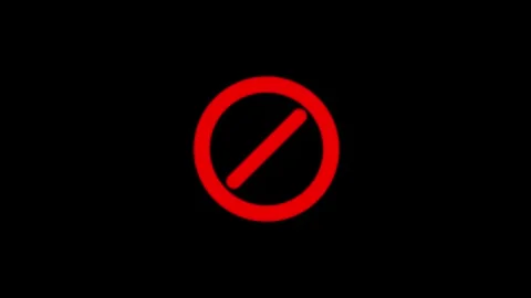 Red Cross reject animation flat element with Black Background Stock Footage 319486926