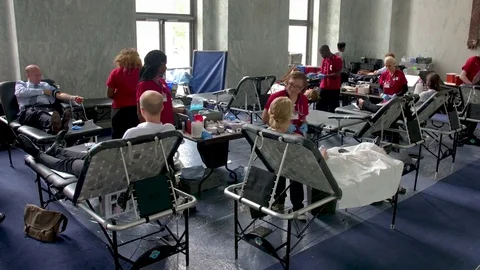 Red Cross Scalise Blood Drive Time lapse 4K Stock Footage