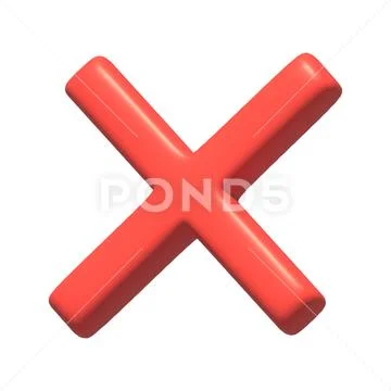 Red cross sign icon virtual modern 3d render shiny glossy texture PSD Template