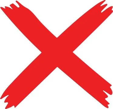 Red cross sign. Wrong mark. Red cross X symbol. Red grunge X icon. Cross br.. Stock Illustration