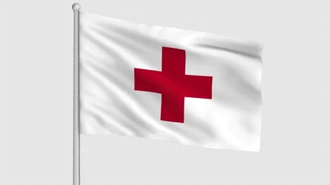 Red Cross Symbol Flag Stock Footage 228871007
