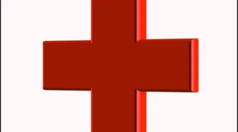 Red cross symbol Stock Footage 8565267