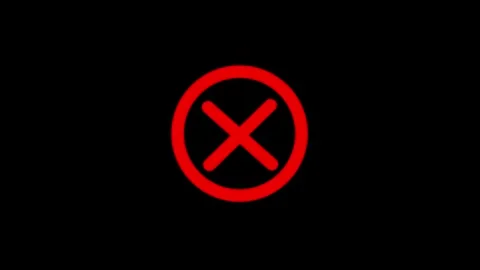 Red Cross Symbol Inside Circle on Solid animated Black Background incorrect.. Video stock 332706281