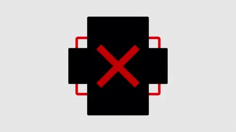 A red cross target scan alert animation, cross mark. Stock Footage 337080251