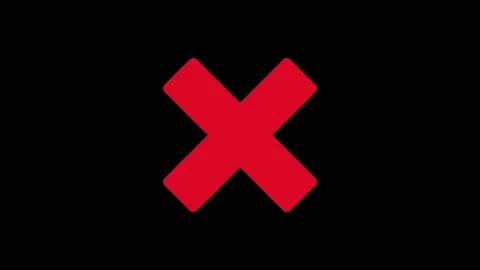 Red cross wrong symbol animation video Stock Footage 330498565