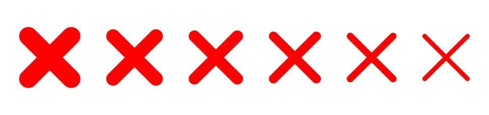 Red cross x vector icon Stock Illustration