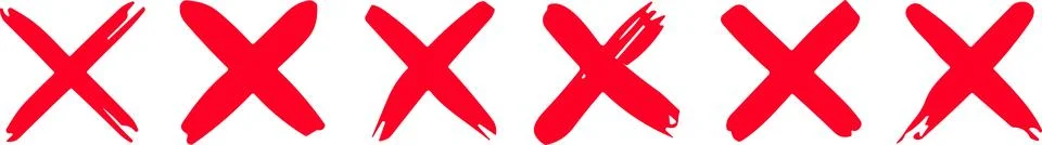 Red cross x vector icon. no wrong symbol. delete or false, vote sign. Rejec.. Stock Illustration