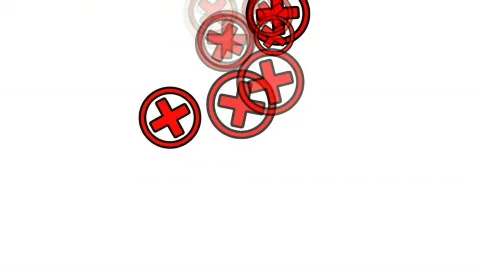 Red crosses in circles Stock-Footage 663133