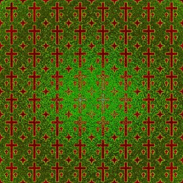 Red crosses on an emerald background Stock Illustration