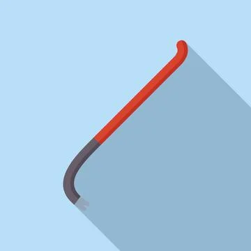 Red crowbar lying on blue background with long shadow Illustration
