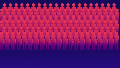 Red Crowd Formation Stock Footage 335667745