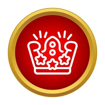 Red crown icon representing success and royalty Illustrazione stock