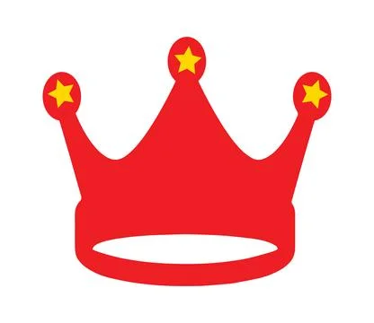 Red Crown Icon Vector Symbol Isolated On White Background Stock Illustration