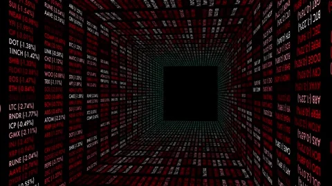 Red Crypto Collapse Tunnel Stock-Footage 312671469