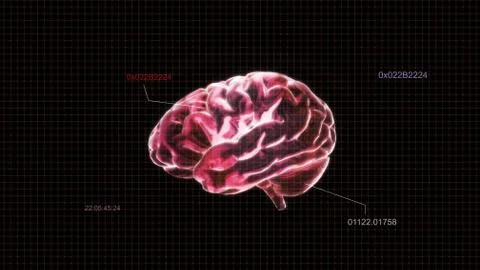 Red crystal brain timecode Stock Illustration