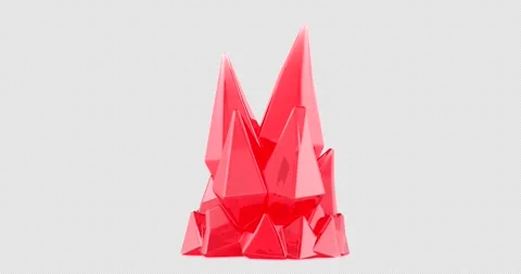 Red crystal cluster rotation animation seamlessly loopable. 3D rendering is.. Stock Footage 335662504