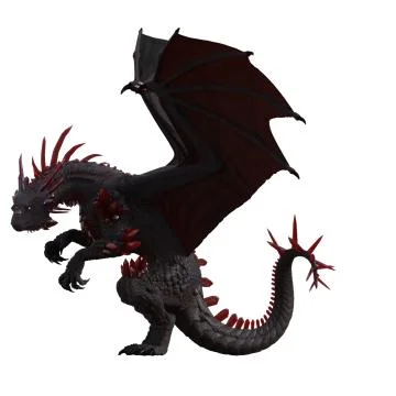 Red Crystal Dragon isolated on white, 3d render. Stock Illustration