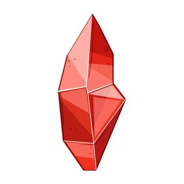 Red crystal fragment structure on white background Stockillustratie