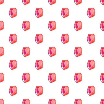 Red crystal gemstone seamless pattern background Illustrazione stock