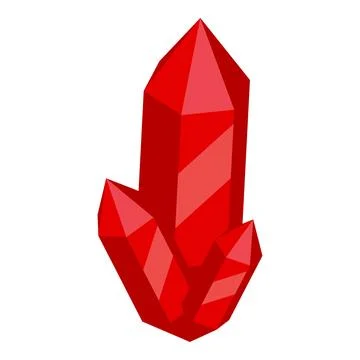 Red crystal shining with bright light on white background 스톡 일러스트