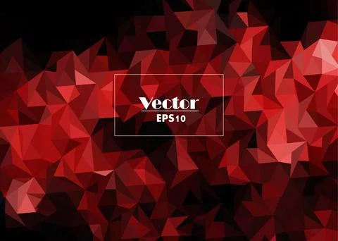 Red crystals digital abstract vector image stylized from triangles 스톡 일러스트