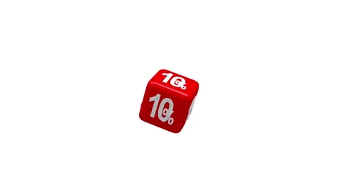 Red cube with 10 percent rotation, 3D animation Stock Footage 335864717