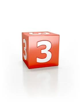 Red cube, 3 Stock Illustration