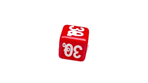 Red cube with 30% and 50% discounts rotates, 3D animation. Stock Footage 335239339