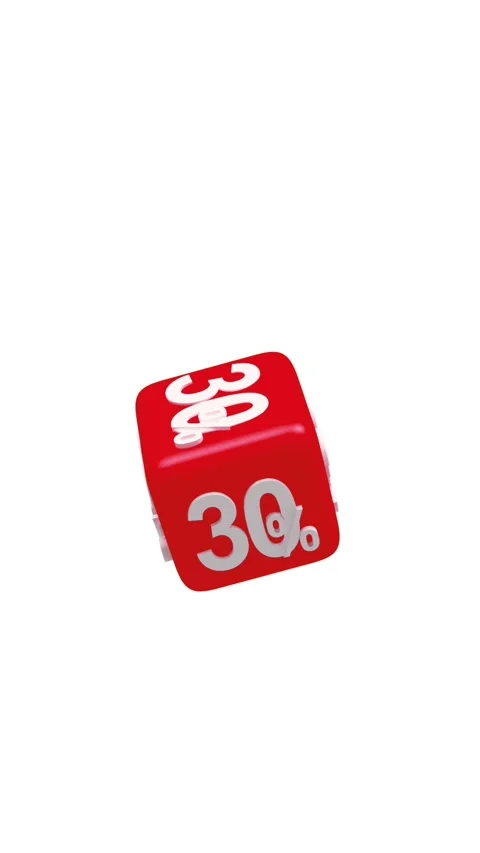 Red cube with 30 percent, 3D animation. Stock Footage 336566768