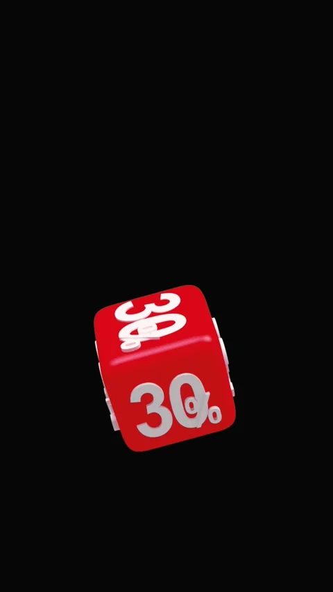 Red cube with 30 percent rotation, 3D animation. Stock Footage 337179169