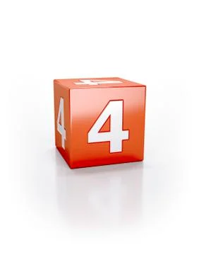 Red cube, 4 Ilustração Stock