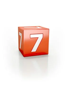 Red cube, 7 Ilustração Stock