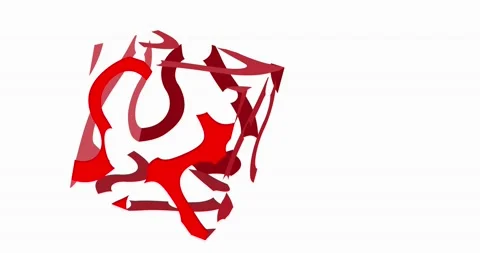 The red cube is dissolving on the white background. Stock Footage 168931435