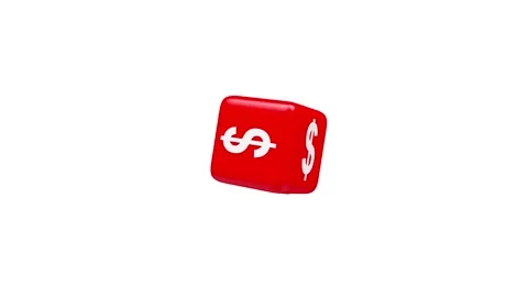 Red cube with dollar symbols rotates, 3D animation Video stock 333780356