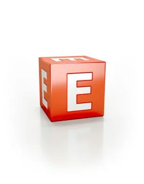 Red cube E 스톡 일러스트