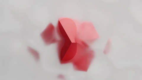 A red cube emerges from a misty, muted background Vidéo 312203106