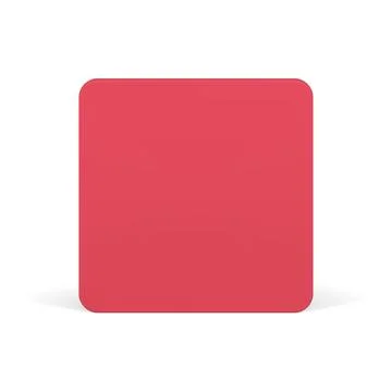 Red cube glossy squared foundation base symmetric ornament vertical wall fr.. Stock Illustration