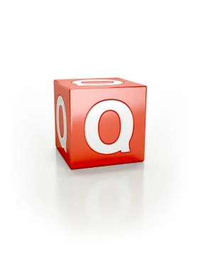 Red cube, Q Ilustração Stock
