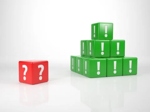 Red cube with question mark Stock Illustration