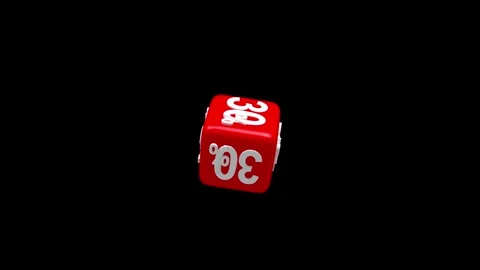 Red cube rotates 30 percent on black in 3D render. Vidéo 337448311
