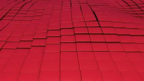 The Red Cube Sea Stock Illustration