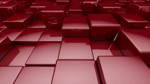 Red Cube World Video stock 232052506