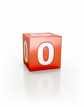 Red cube, zero Ilustração Stock