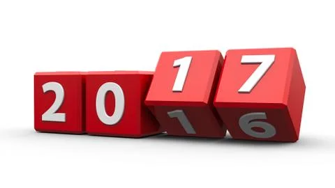 Red cubes 2017 #2 Illustrazione stock