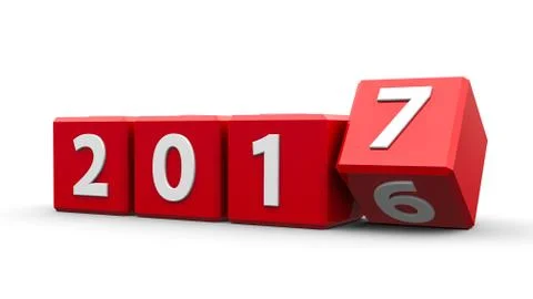 Red cubes 2017 Stock Illustration