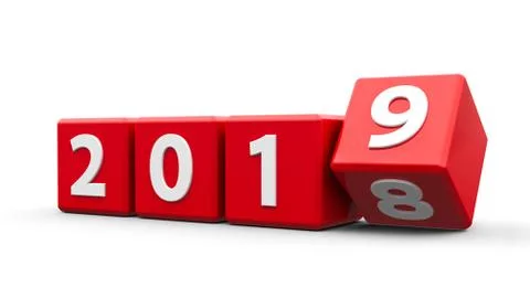 Red cubes 2019 Stock Illustration