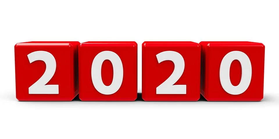 Red cubes 2020 #2 Stock Illustration